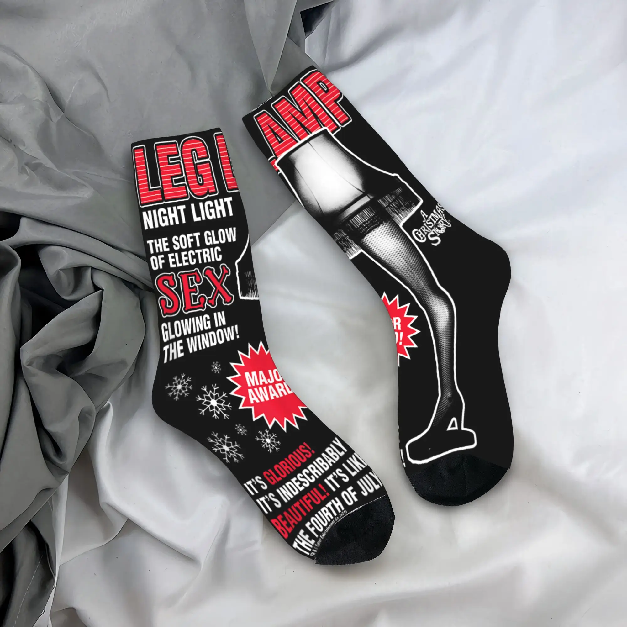 قصة عيد الميلاد الساق مصباح الإعلان مضحك عطلة الجوارب جوارب مضحكة الشتاء عدم الانزلاق الرجال الجوارب الجوارب الناعمة #1