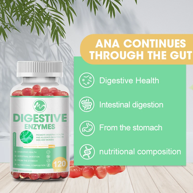 كبسولات إنزيم مينش مع امتصاص البروبيوتيك بالليكتوز يقلل من الانتفاخ ويعزز الجهاز المناعي