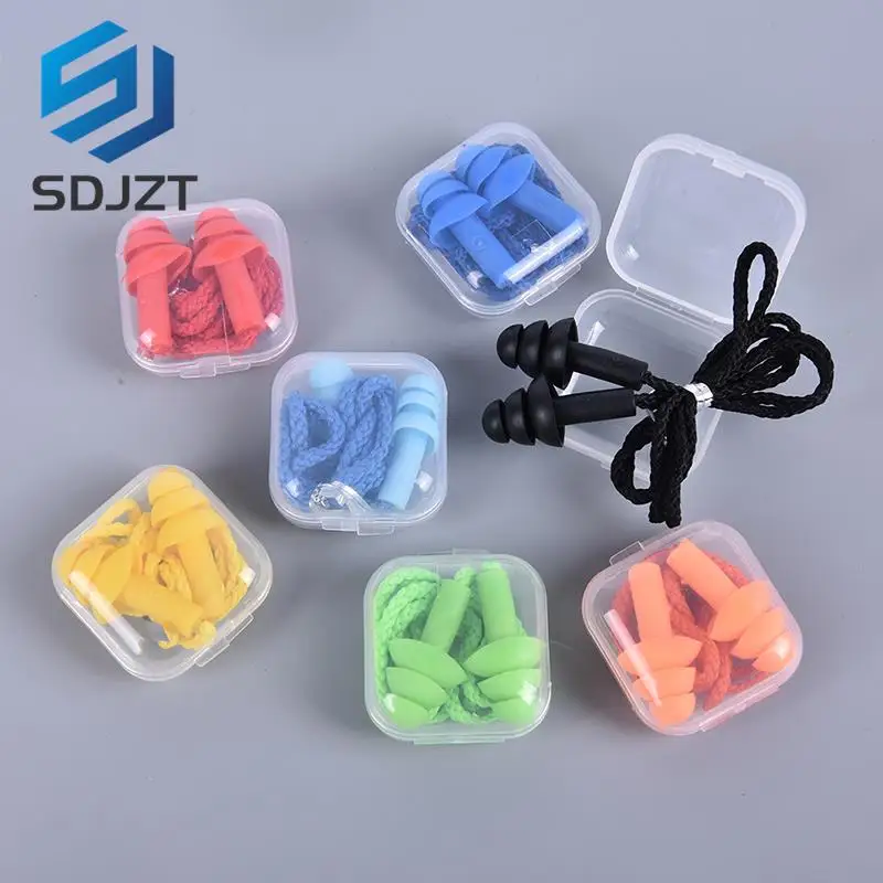 2pcs/pair Soft Anti-Noise Ear Plug Waterproof Swimming Silicone Swim Earplugs For Adult Children Swimmers Diving