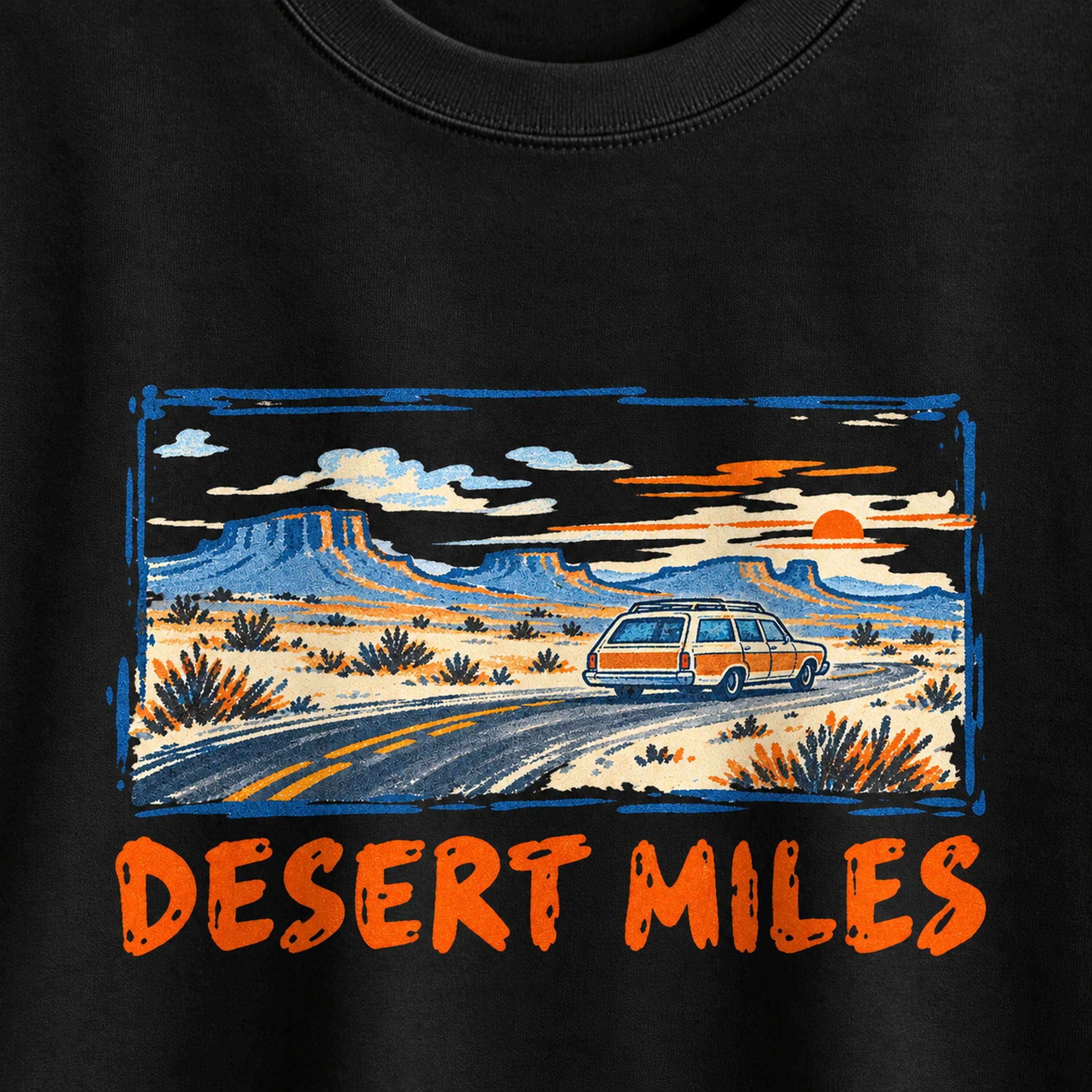 Desert Road Trip Marker Sketch T-Shirt