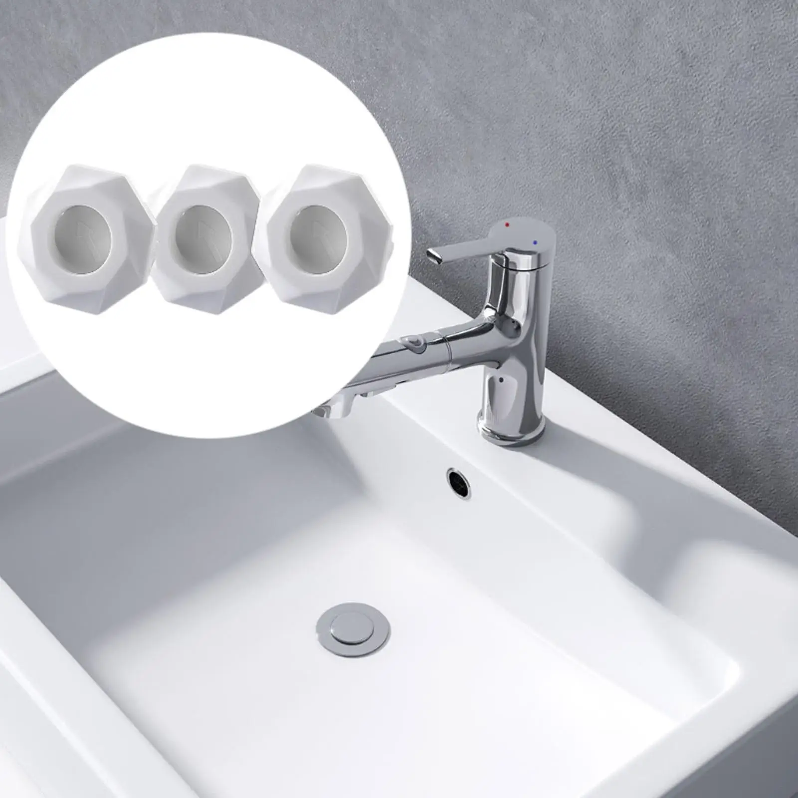 3 Pieces Sink Overflow Cover Metal Insert in Hole for Home Bathroom Fixtures