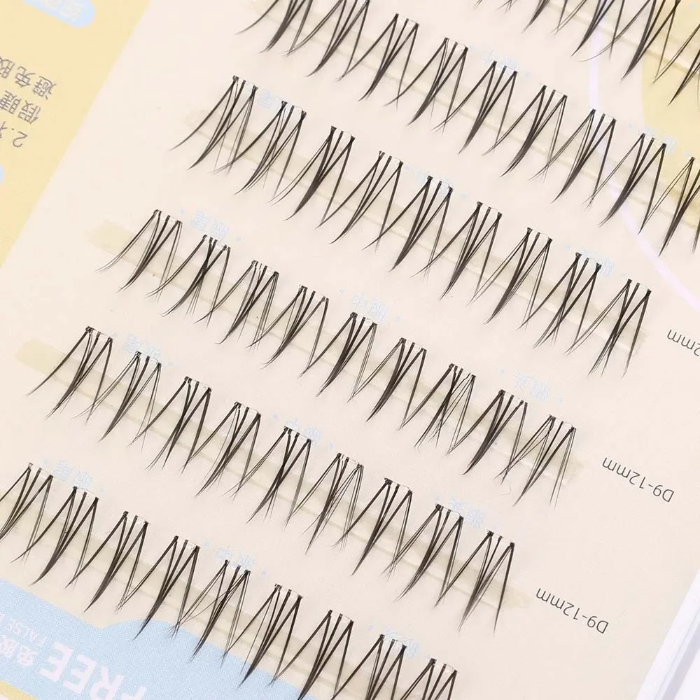 กาวฟรีกลุ่มขนตามังงะขนตา DIY Lash Extensions แต่ละแบ่งธรรมชาติหนายาวขยายตา Lashes แต่งหน้า