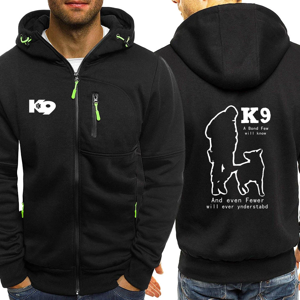 2024 Spring Autumn TRAINER K9 Team K9 Unit Malinois Logo Print Fashion Loose Zipper Sweatshirt Men's High Street Popular Hoodies