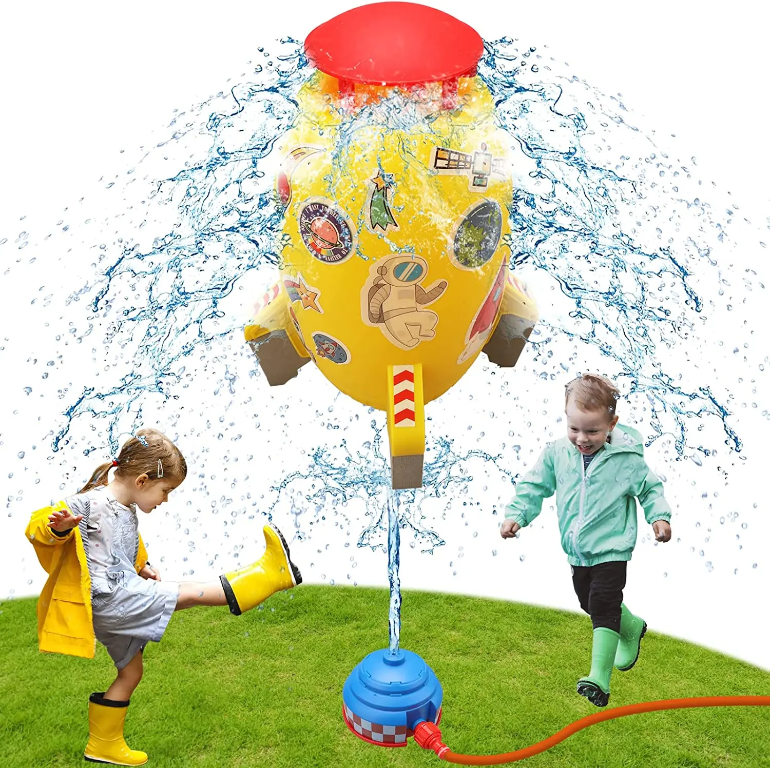 

Kids Sprinkler Rocket Launcher Rocket Jet Sprinkler Spinning Flying Splash Playing Water Toy Summer Outdoor Kids Bath Toys