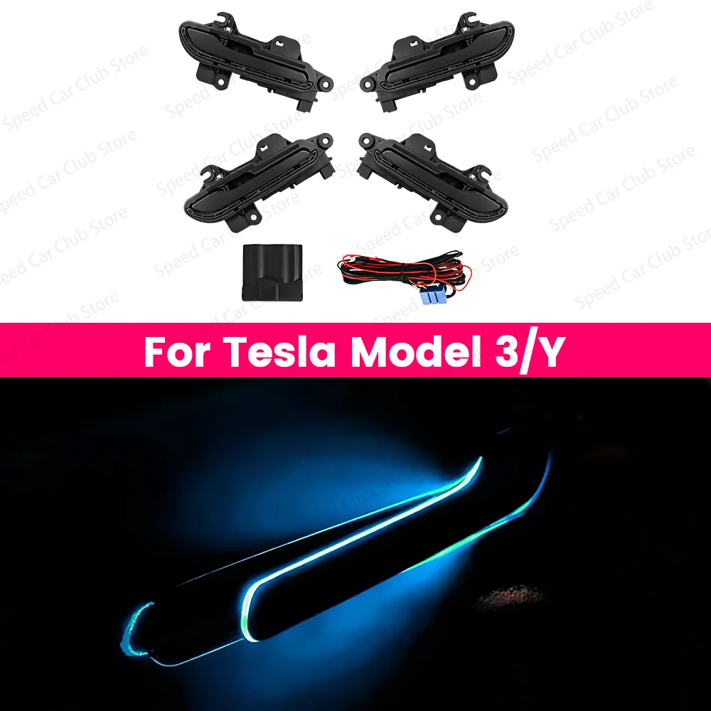 

4 Door Handle Lights For Tesla Model 3 Y Wireless Control Intelligent Door Handle Ambient light Decorative Accessories