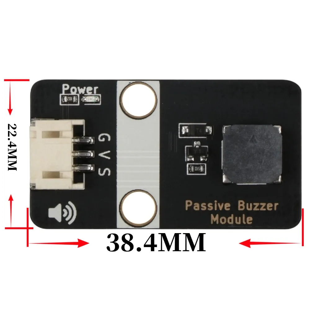 5V Passive Buzzer Alarm Module, PWM Frequency Control, w/ Shell & PH2.0, Signal Output for Arduino ESP32 Microbit Raspberry Pi