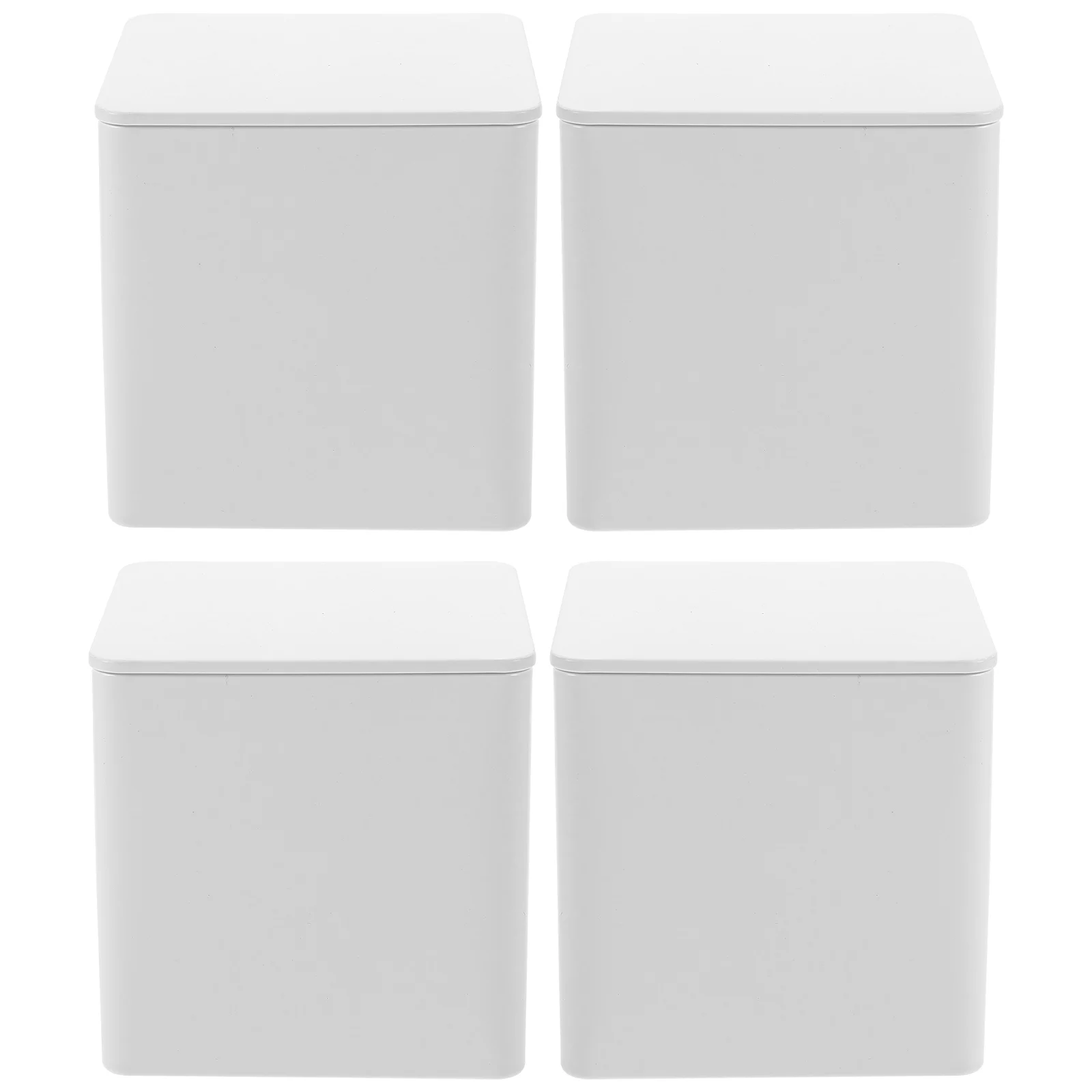 

4pcs Airtight Sealed Storage Tin Cans Tea Coffee Candy Container Leakproof Moisture Proof Compact Travel Home Office