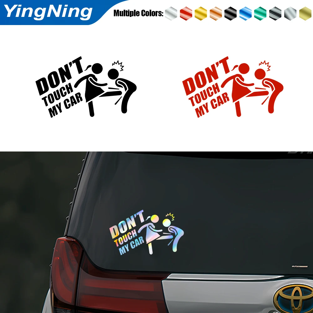 

DON'T TOUCH MY CAR Auto Sticker Car Bumper Body Rear Window Decorative Decal Waterproof Laser Car Reflective Sticker Accessories