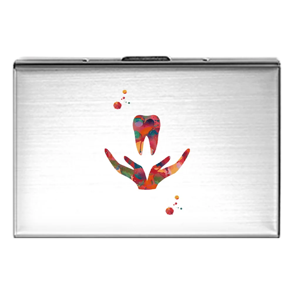 Lightweight Metal Business Card Holder with Smooth Flip-open Lid, Multi-card Organizer for Office Use.