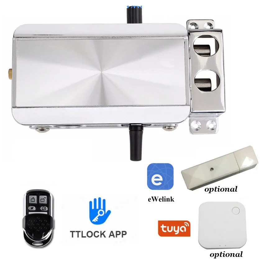 Bluetooth Lock Swing Door Lock Invisible Remote Control Lock Optional Ewelink Wifi App AA Battery Electronic Lock