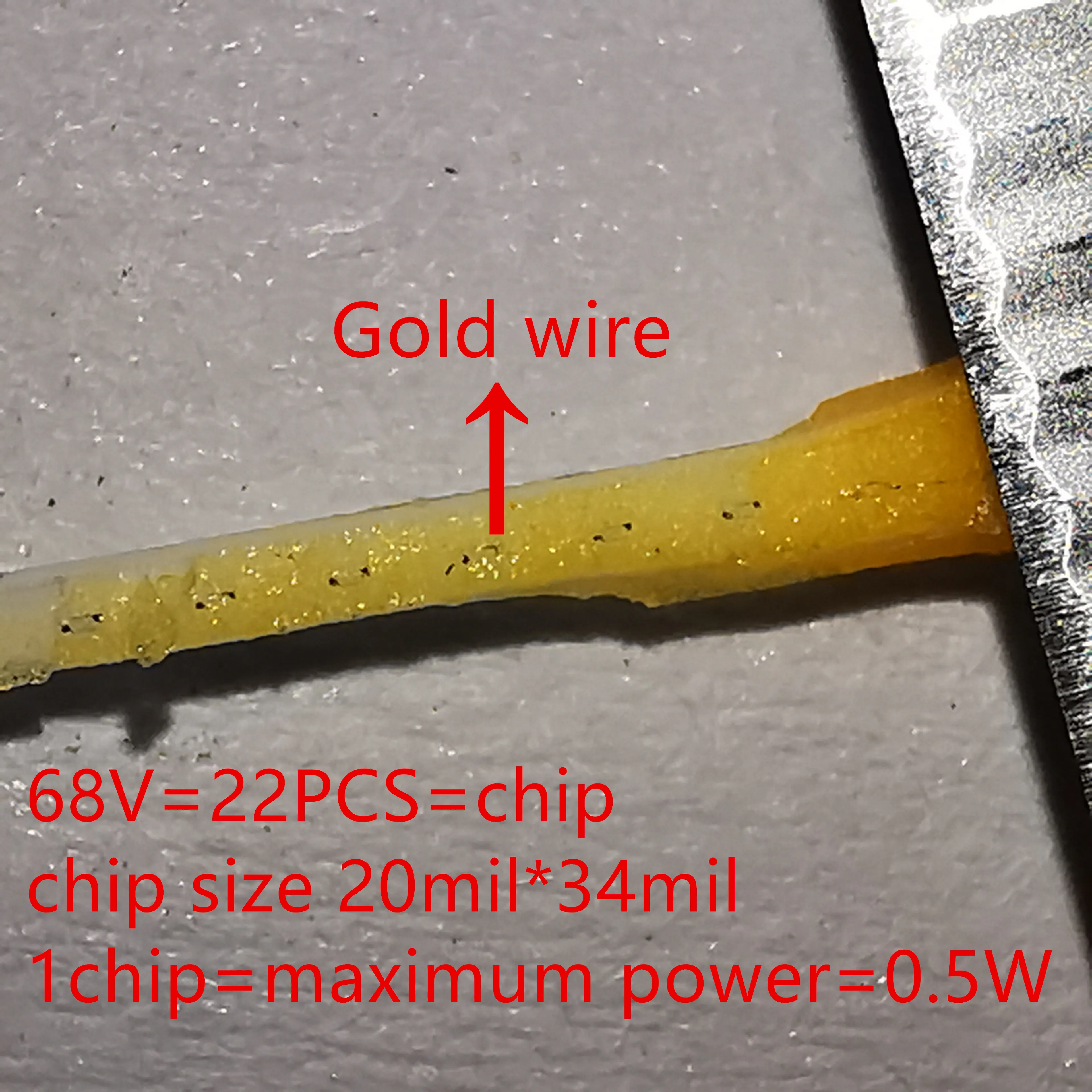 Piezas de lámpara de filamento de bombilla Edison de 100 piezas, accesorios de luz incandescente de Chip LED, diodos de filamento Flexible DC68V