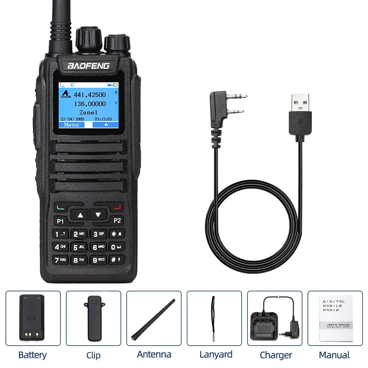 Baofeng DMR DM 1701 Digitale Walkie Talkie Dual Mode Analoge tweewegradio Open GD77 Dual Time Slot Tier 1 + 2 Hamradio DR 1801