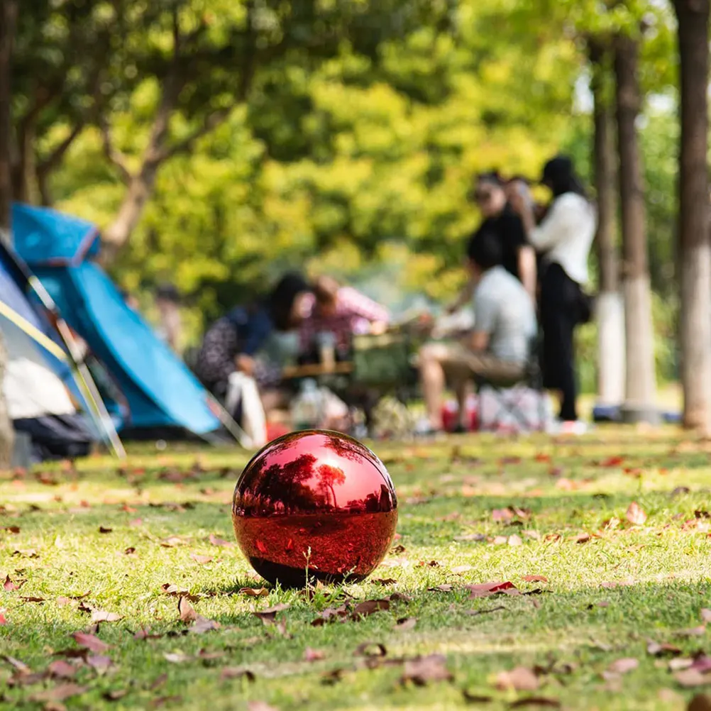 

Mirror Reflective 180MM Garden Reflective Ball Gem Red Stainless Steel Gazing Globe Decorative Metal Garden Lawn Statue
