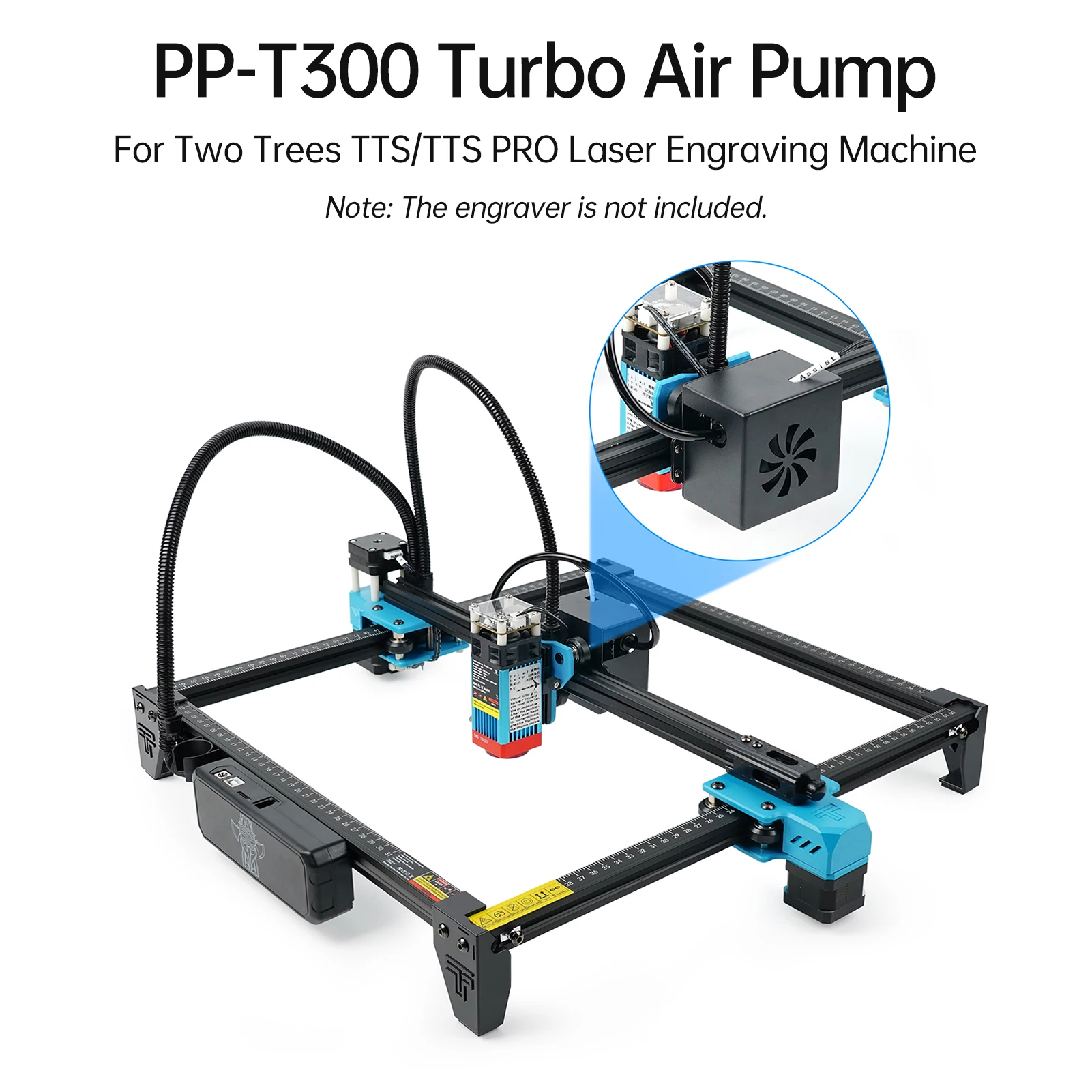 Twotrees PP-T300 Turbo Air Pump Laser Engraved Air Assist Pump 24L/min Air Flow for Two Trees TTS/TTS PRO Laser Engraving