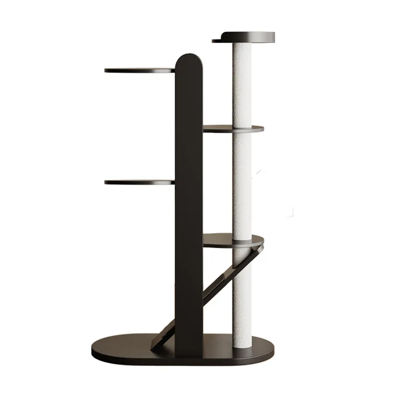 Solid wood cat game tower with large scratch column