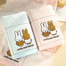 Two Pack Anime Cartoon Miffys Class A Pure Cotton Towel Embroidery Facial Towel Adult Wash Face Towel All Cotton Water Uptake