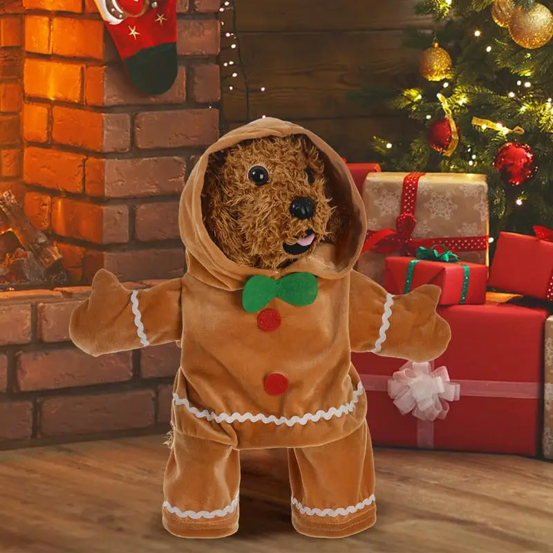 Pet Gingerbread Man Hoodie Soft Puppy Costume Hoodie Gingerbread Man Pet Puppy Cat Stand Up Costume For Cats Dogs Puppy Pets