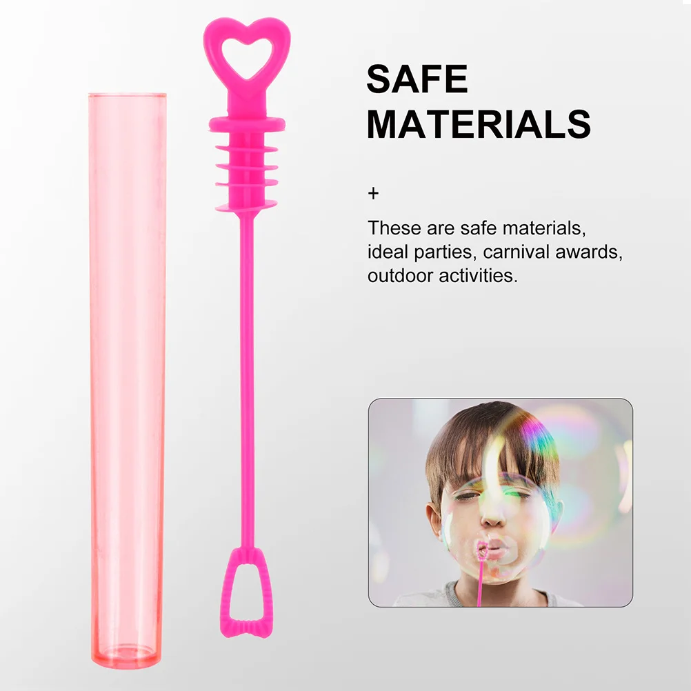 30 Tubos de Burbujas Vacíos para Niños, Botella de Plástico Premium Recargable, Ligera, Compacta, para Fiestas de Verano al Aire Libre, Forma de Corazón