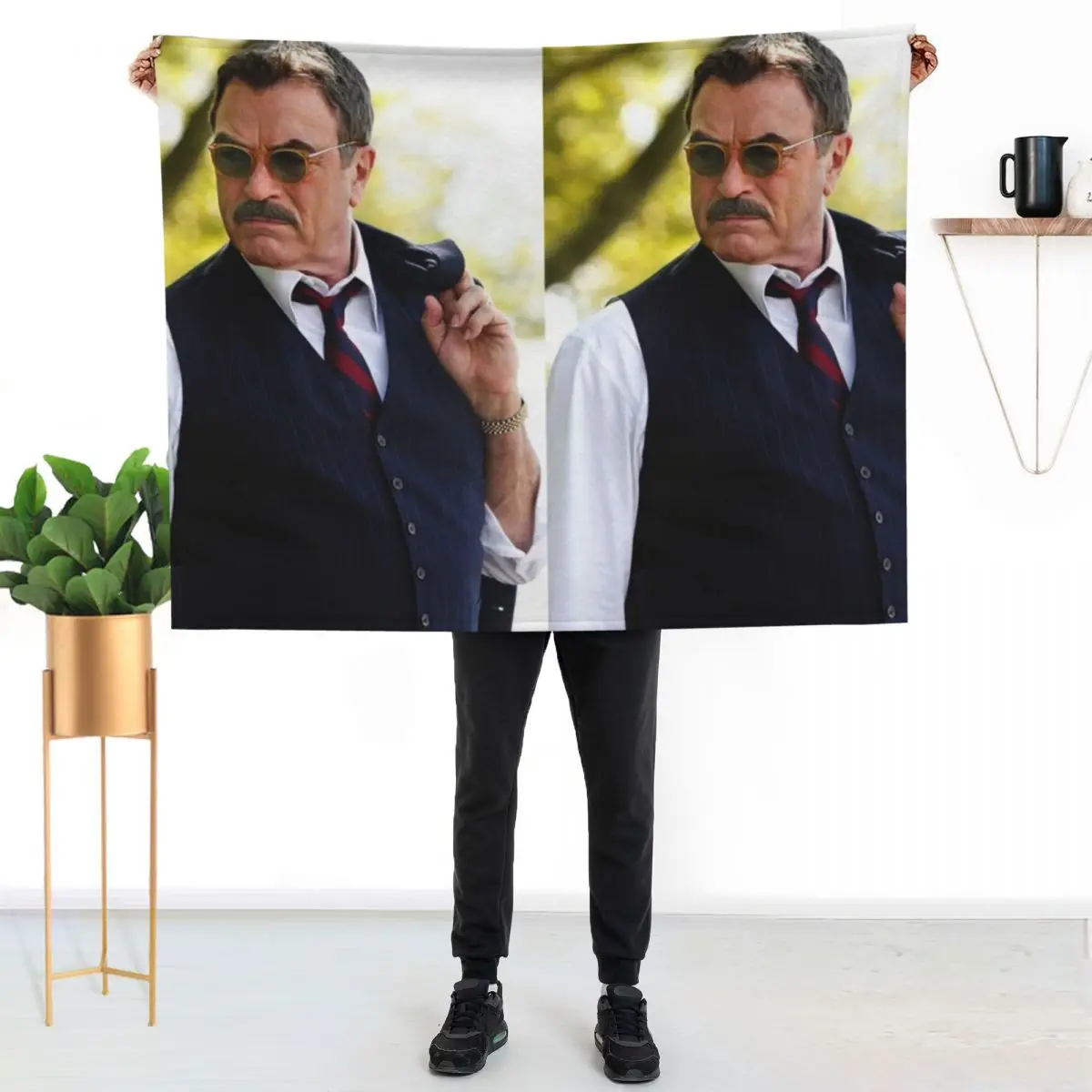Tom Selleck actor Throw Blanket Winter beds Flannels Luxury Brand sofa bed decorative Luxury St Blankets
