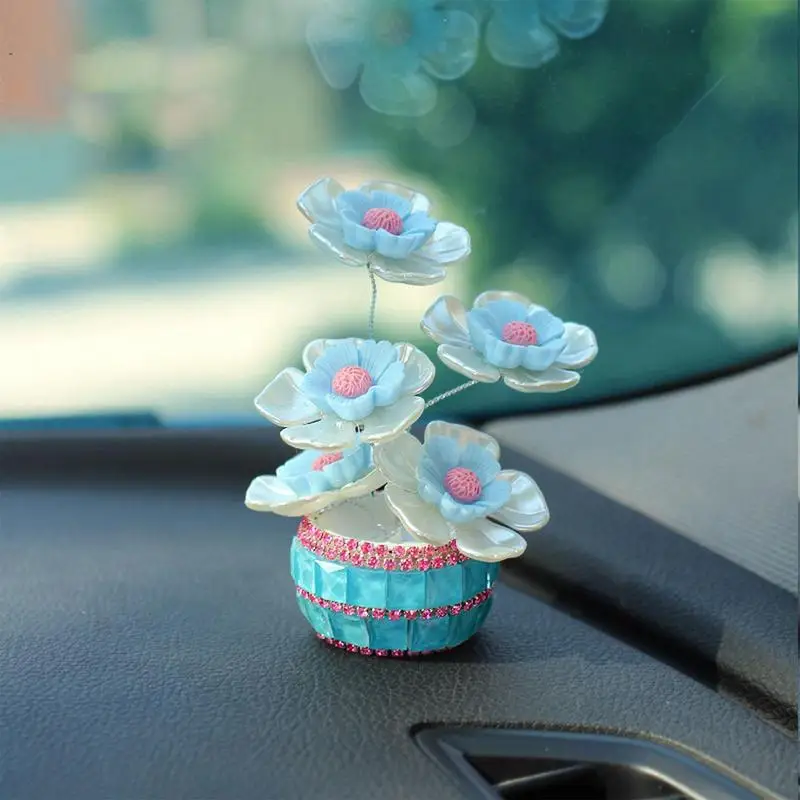 Flower Aroma Diffuser Universal Car Air Purifier Aromatherapy Ornament Multifunctional Flower Pot Car Air Freshener Reusable Car