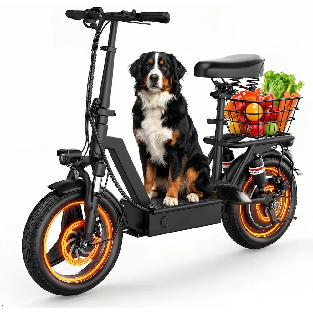 Electric Scooter with Seat for Adults, 1000W Peak Motor, 35 Miles Range, 14