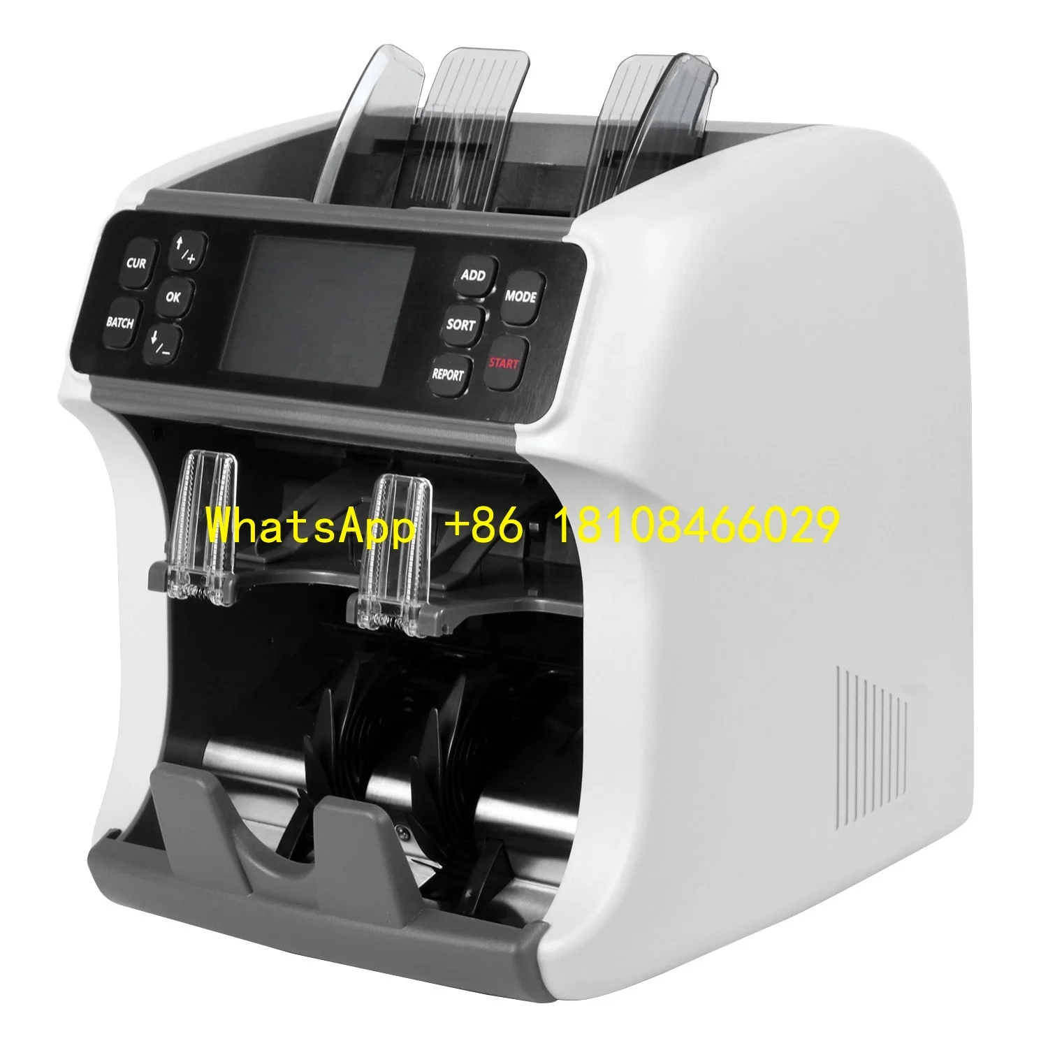 

Машина для подсчета денежной бумаги v Counter для долларов США, CAD, COP, MXN, BRL, двухкарманная наличная валюта CIS