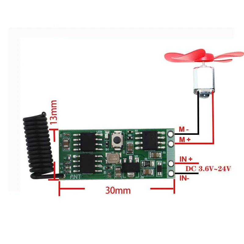 433M Wireless RF Remote Motor Driver Receiver Module DC 6V 12V Suitable for Electric Curtain RC Car RC Motor Control Electronic