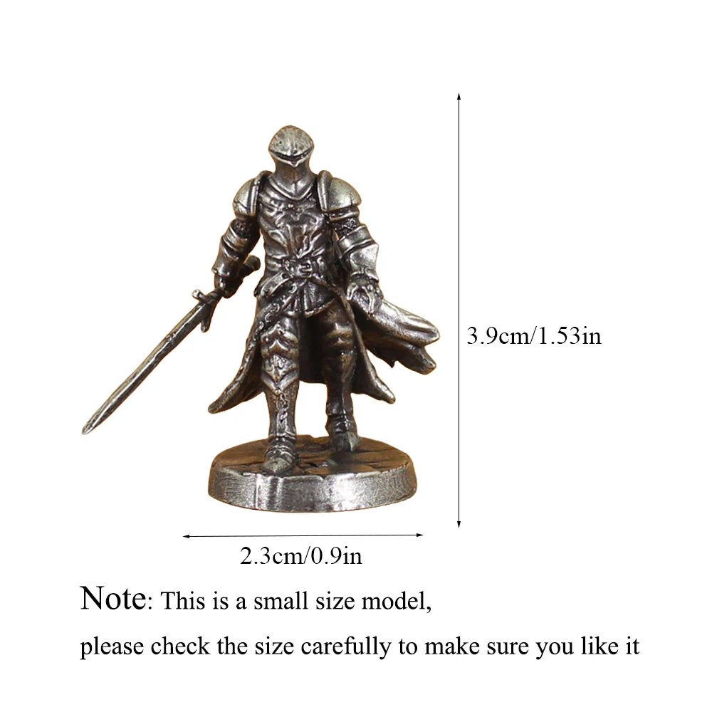 Handmade Retro Knight Warrior Soldier Legion Desktop Game White Bronze Puppet Model Toy Gift