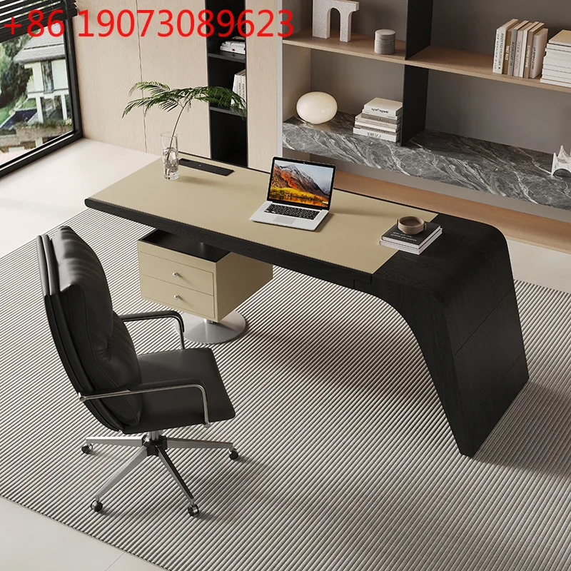 

Итальянский минималистичный настольный светильник, роскошный современный рабочий стол, компьютерный стол, домашнее седло, кожаный письменный верстак
