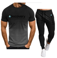 2024 summer new men's fashion gym basketball sportswear short sleeved T-shirt+golf pants casual jogging