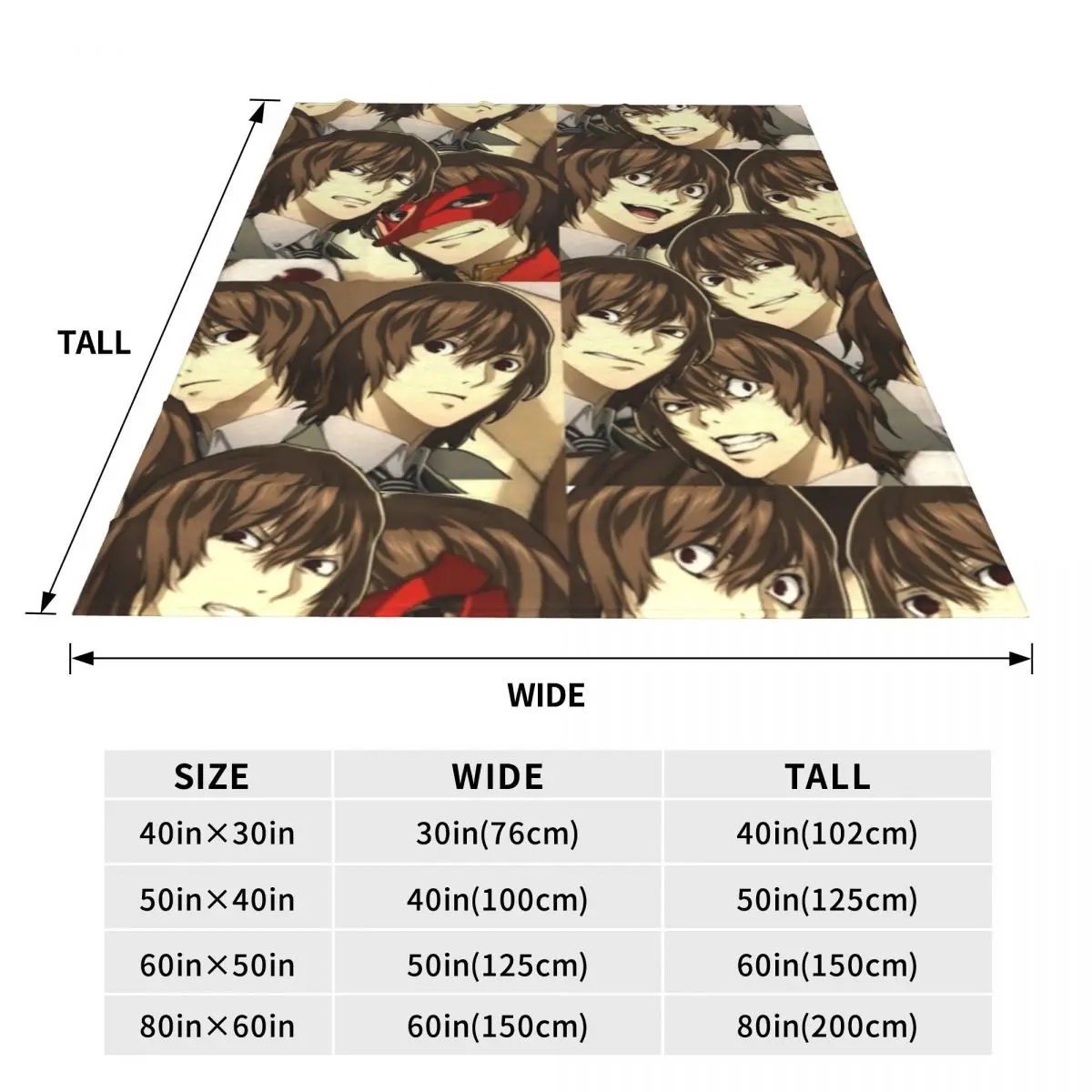 Many Faces Of Goro Akechi Blanket Soft Warm Flannel Throw Blanket Bedspread for Bed Living room Picnic Travel Home Sofa