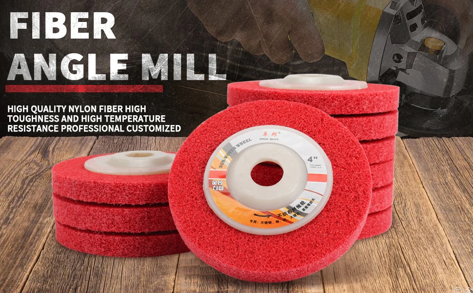 2 stücke 100mm Nylon Faser Rad Schleifen Pad Winkel Grinder Vlies Schleif Disc Für Metalle Holz Handwerk Polieren Cheaning – Detail 1
