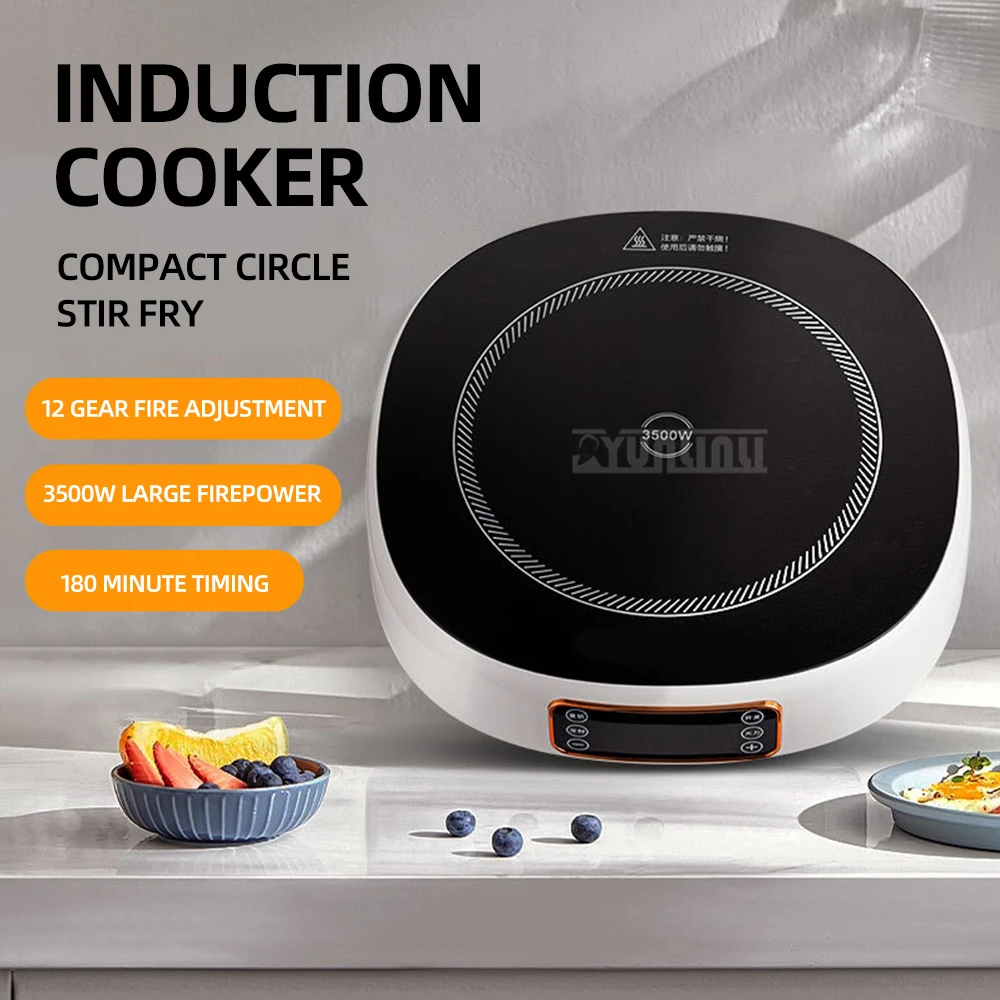 

Multifunctional Round Smart Induction Cooker 3500W Electric Heating Furnace Water Boiler Cooking Plate