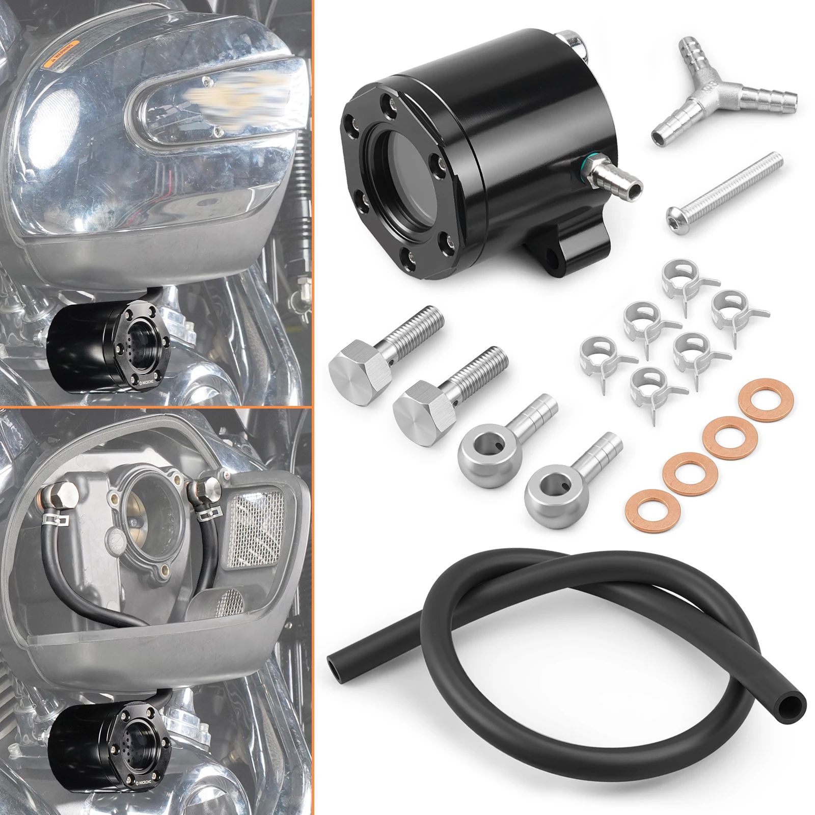 

For 2017-2023 Harley Road King/Special External Breather Kit for Fat Bob FXFBS Fat Boy FLFBS Heritage Classic FLHCS 2018-2024
