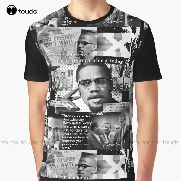 Malcom X Graphic Civil Rights African American T-Shirt Baseball Shirt Women Digital Printing Tee Shirts Christmas Gift Xxs-5Xl