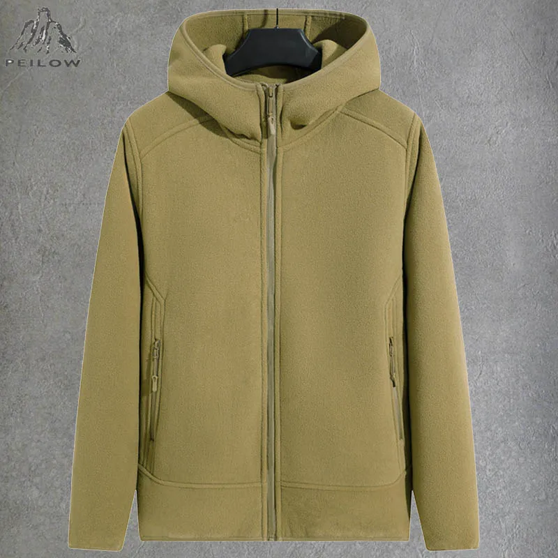 Men's Polar Fleece Jackets Soft Warmth Windproof Winter Camping Coats Men Autumn Outdoor Hiking Hoodies Windbreaker Men Clothing