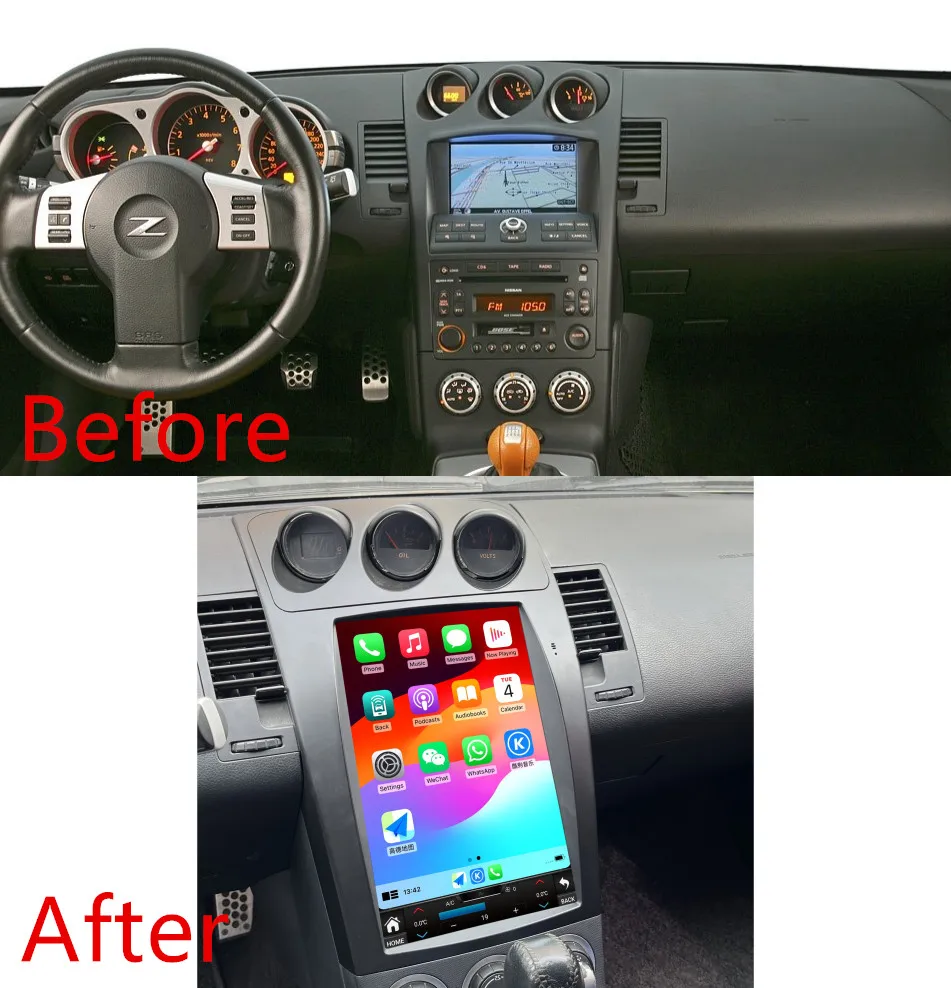 12.1Inch Car Dvd Player Android Radio Touch Screen Gps Navigation Carplay 350Z 2003-2007