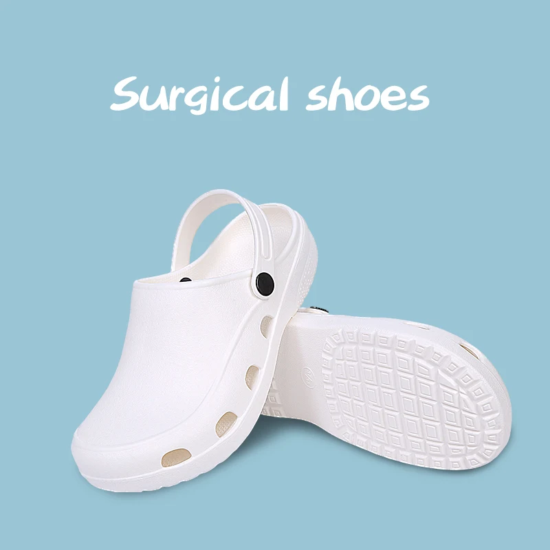 Women\'s Slip-Resistant Nurse Clogs EVA Breathable Scrub Shoes Nursing Dentist Beauty Salons Lightweight Scrub Shoes White X03-BS