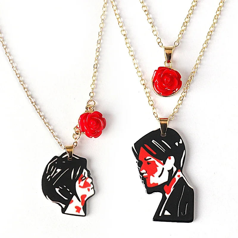 Rock Band My Chemical Romance Cosplay Necklace Music Band MCR Three Cheers Rose Unisex Choker Pendant Jewelry Accessories Props