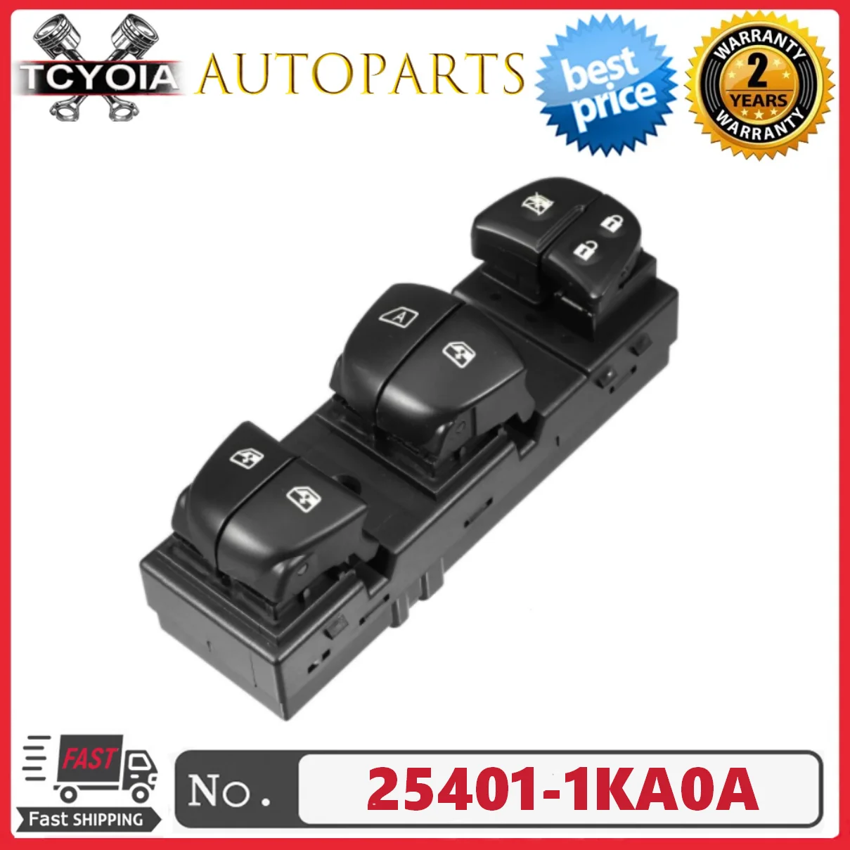 

25401-1KA0A 254011KA0A 25401-1KA0B Главный переключатель окна для Nissan Qashqai Altima Sylphy Tiida X-Trail