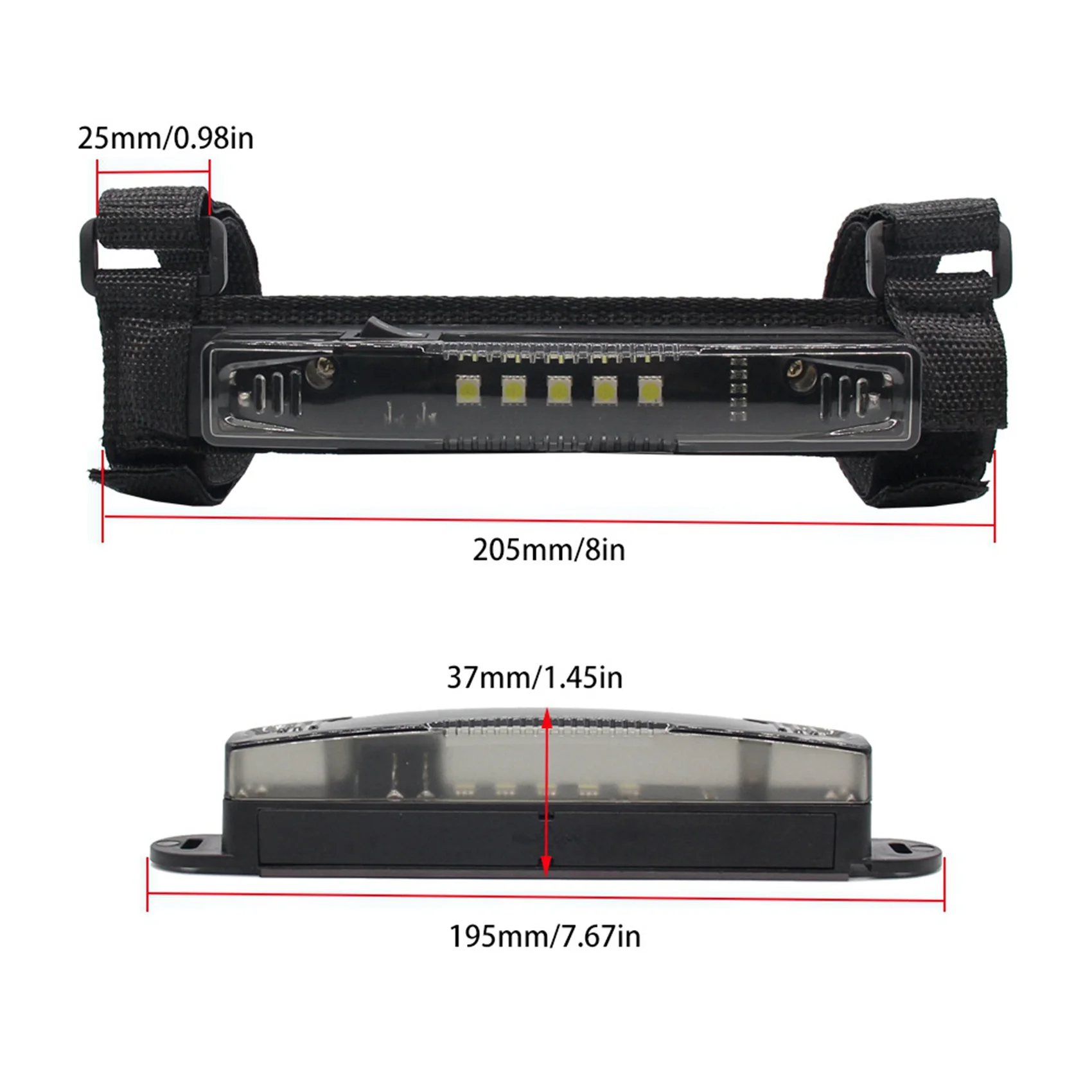 AU28-2X UTV ATV Interior Light, Universal Roll Bar Mount LED Light Roof Top Lamp For Polaris RZR Can-Am Car Smoked Shell