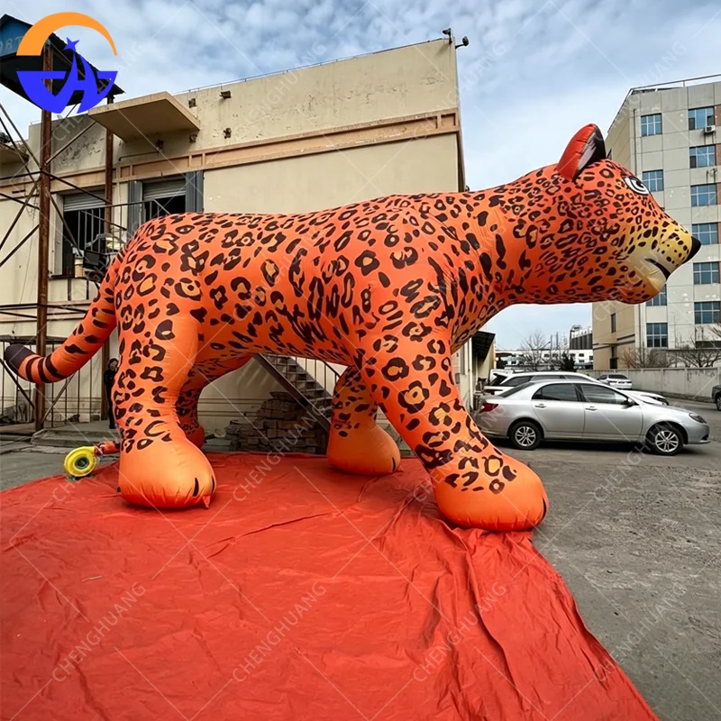 Customized inflatable leopard model animal themed outdoor advertising activity decoration props with blower