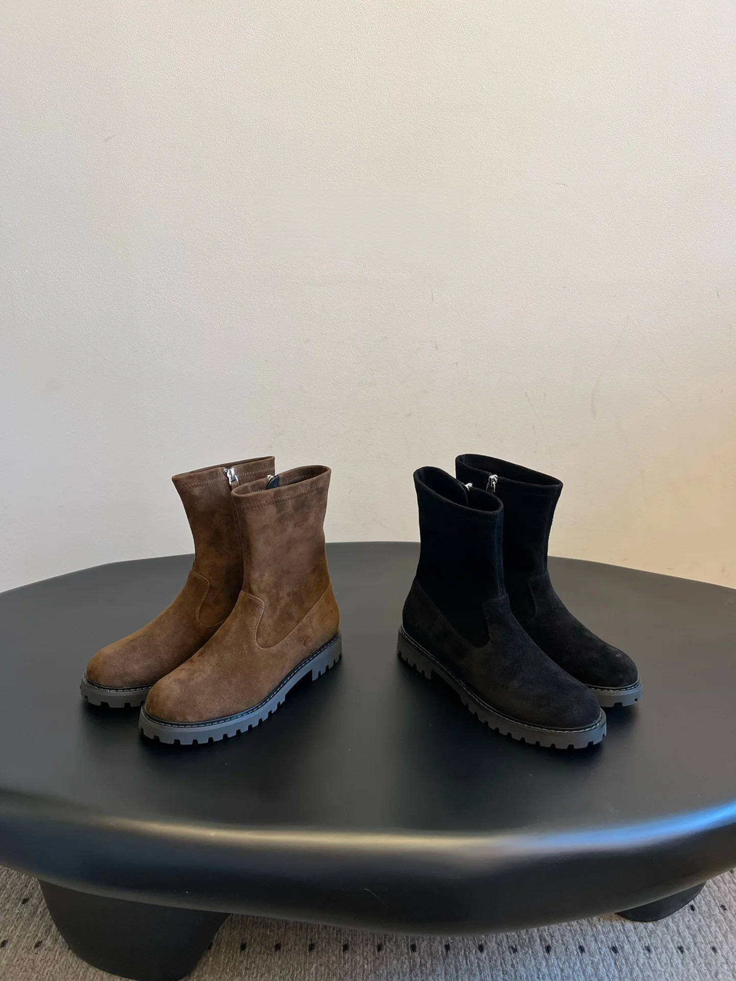 

Женские замшевые ботильоны на осень/зиму 25, модные повседневные рыцарские сапоги на плоской подошве, женская обувь из натуральной кожи