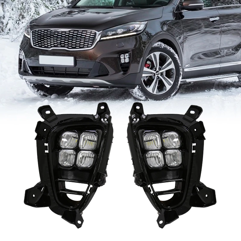 

Для KIA Sorento prime 2018 2019 светодиодный DRL высокое качество дневные ходовые огни Автомобильные противотуманные фары автомобильные аксессуары