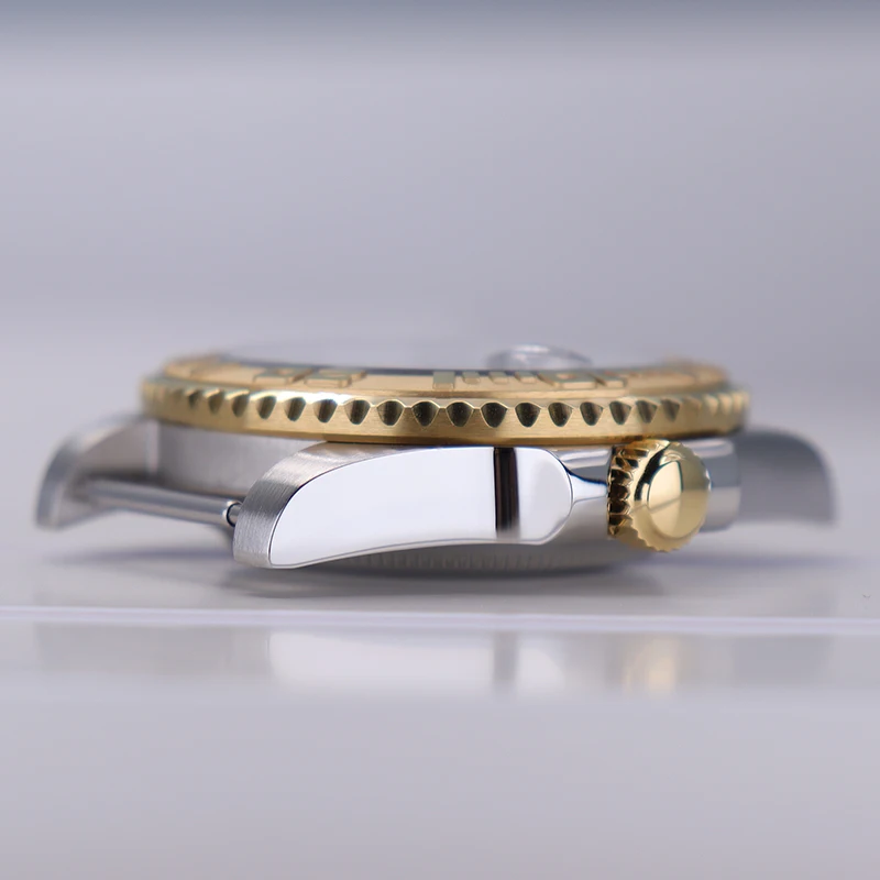 NH35 40mm Silber-Gold Uhrengehäuse Saphirglas für Seiko NH35 NH34 NH36 NH38 ETA2824 Miyota8215 Uhrwerk Gehäuse 28,5mm Zifferblatt YACHT – Detail 7
