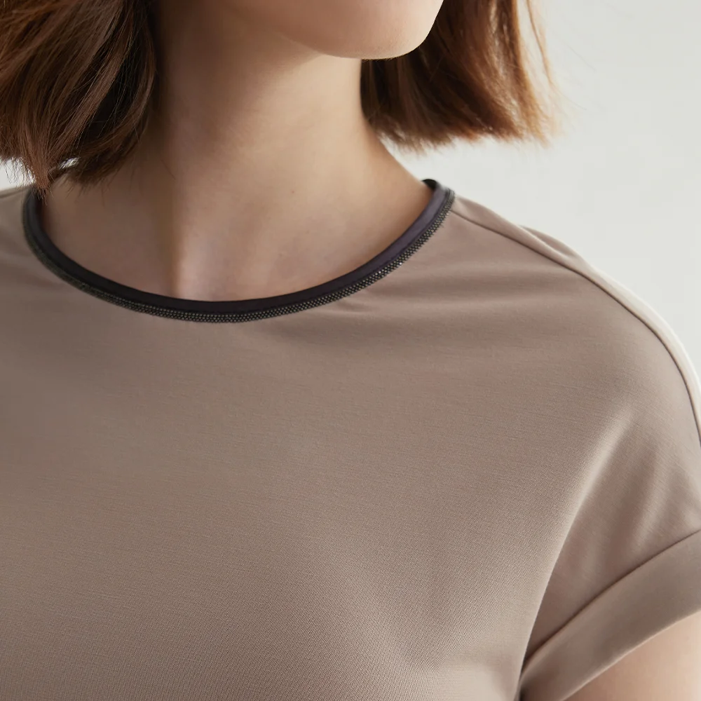 K2192W  Pima Cotton Tshirt Tops for Ladies T-Shirt Luxury Clothes Summer T Shirts Women\'s Clothing