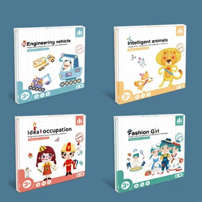 F62D Đồ chơi giáo dục bằng gỗ trò chơi câu đố từ tính cho trẻ mới biết đi 3+