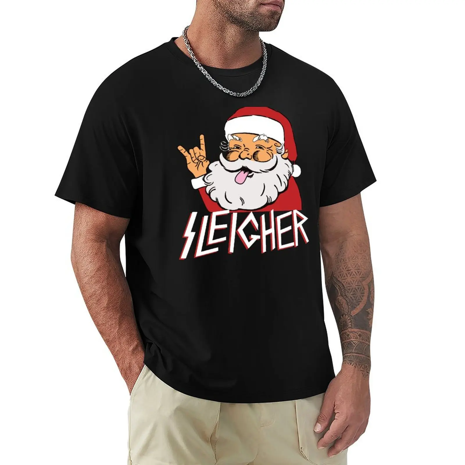Santa Sleigher T-Shirt Essential Solid Color T-Shirt