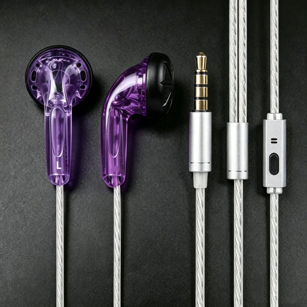FENGRU DIY EMX500S In-ear Earphones Flat Head Plug DIY Earphone HiFi Bass Earbuds DJ Earbuds Heavy Bass Sound Quality