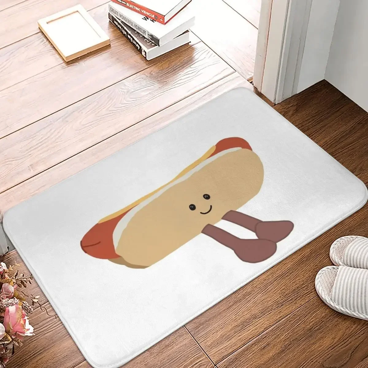 Amuseable Hot Dog Doormat Rug Carpet Mat Footpad Polyester Non-slip Sand Scraping Entrance Kitchen Bedroom Balcony Toilet